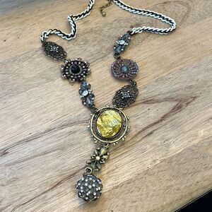 Alisha D. gorgeous vintage statement  rhinestone necklace long